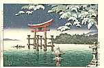 Koitsu Tsuchiya 1870-1949 - Snow at Miyajima - artelino Art Auctions. Koitsu Tsuchiya 1870-1949 - Snow at Miyajima