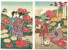 Chikanobu Toyohara 1838-1912 - Chrysanthemum Garden - artelino Art Auctions. Chikanobu Toyohara 1838-1912 - Chrysanthemum Garden