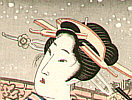 Eisen Ikeda 1790-1848 - Bijin with Shamisen (re-carved) - artelino Art Auctions. Eisen Ikeda 1790-1848 - Bijin with Shamisen (re-carved)