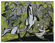 Shan Dan born 1954 - Playing Polo on Grassland (large size) - artelino Art Auctions. Shan Dan born 1954 - Playing Polo on Grassland (large size)