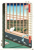 Hiroshige Ando 1797-1858 - Asakusa Ricefields - One Hundred Famous Views of Edo - artelino Art Auctions. Hiroshige Ando 1797-1858 - Asakusa Ricefields - One Hundred Famous Views of Edo