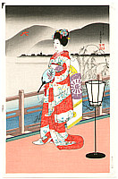 Sadanobu III Hasegawa 1881-1963 - Bijin at River Bank - artelino Art Auctions. Sadanobu III Hasegawa 1881-1963 - Bijin at River Bank