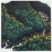 Shi Yi born 1939 - Home among Greem Bamboo and Flowing Streams - artelino Art Auctions. Shi Yi born 1939 - Home among Greem Bamboo and Flowing Streams