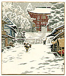 Nisaburo Ito 1910-1988 - Snowy Day at a Temple - artelino Art Auctions. Nisaburo Ito 1910-1988 - Snowy Day at a Temple
