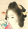 Eisen Tomioka 1864-1905 - Beauty and the Moon (Kuchi-e) - artelino Art Auctions. Eisen Tomioka 1864-1905 - Beauty and the Moon (Kuchi-e)
