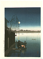 Eijiro Kobayashi active 1930's - Evening Cool on Sumida - artelino Art Auctions. Eijiro Kobayashi active 1930's - Evening Cool on Sumida
