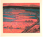 Lin Zhi Yao born 1942 - Vista of Endless Rice Paddies in China - artelino Art Auctions. Lin Zhi Yao born 1942 - Vista of Endless Rice Paddies in China