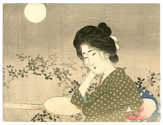 Toshimine Tsutsui 1863-1934 - Falling in Love (kuchi-e) - artelino Art Auctions. Toshimine Tsutsui 1863-1934 - Falling in Love (kuchi-e)