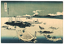 Hokusai Katsushika 1760-1849 - Tsukuda Island (ai-zuri) - Fugaku Sanju-rokkei - artelino Art Auctions. Hokusai Katsushika 1760-1849 - Tsukuda Island (ai-zuri) - Fugaku Sanju-rokkei