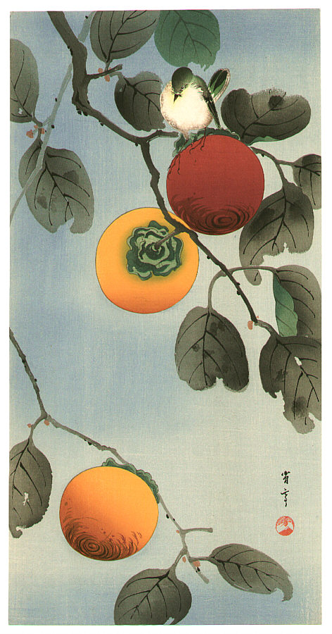 Watanabe Seitei: Bird on a Persimmon Tree (Muller Collection 