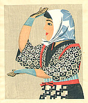 Senpan Maekawa 1888-1960 - Dancing - Girl from the Field - artelino Art Auctions. Senpan Maekawa 1888-1960 - Dancing - Girl from the Field