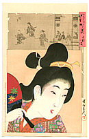 Chikanobu Toyohara 1838-1912 - Genroku - Jidai Kagami - artelino Art Auctions. Chikanobu Toyohara 1838-1912 - Genroku - Jidai Kagami