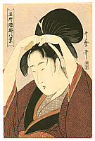 Utamaro Kitagawa 1750-1806 - Beauty with Comb - artelino Art Auctions. Utamaro Kitagawa 1750-1806 - Beauty with Comb