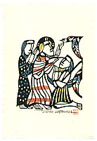 Sadao Watanabe 1913-1996 - Jesus Cures Blind Man - Story of the Bible - artelino Art Auctions. Sadao Watanabe 1913-1996 - Jesus Cures Blind Man - Story of the Bible