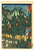 Yoshitoshi Taiso 1839-1892 - Chiyoda Shrine - Tokaido Meisho no uchi - artelino Art Auctions. Yoshitoshi Taiso 1839-1892 - Chiyoda Shrine - Tokaido Meisho no uchi