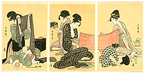 Utamaro Kitagawa 1750-1806 - Sewing - artelino Art Auctions. Utamaro Kitagawa 1750-1806 - Sewing
