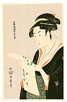 Utamaro Kitagawa 1750-1806 - Beauty Reading a Book - artelino Art Auctions. Utamaro Kitagawa 1750-1806 - Beauty Reading a Book