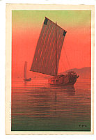 Yuhan Ito active 1930s - Boats in the Sunset Glow - artelino Art Auctions. Yuhan Ito active 1930s - Boats in the Sunset Glow