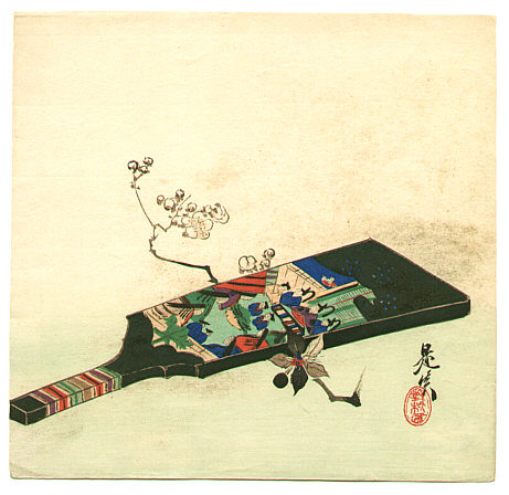 Zeshin Shibata 1807-1891 - Hagoita and Plum - artelino Art Auctions. Zeshin Shibata 1807-1891 - Hagoita and Plum