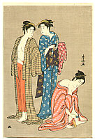 Kiyonaga Torii 1752-1815 - Three Beauties after Bath - artelino Art Auctions. Kiyonaga Torii 1752-1815 - Three Beauties after Bath
