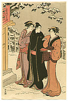 Kiyonaga Torii 1752-1815 - Stroll in the Snow - artelino Art Auctions. Kiyonaga Torii 1752-1815 - Stroll in the Snow