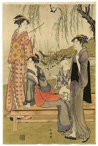 Shuncho Katsukawa active ca. 1780-1795 - Beauties at a Lake - artelino Art Auctions. Shuncho Katsukawa active ca. 1780-1795 - Beauties at a Lake