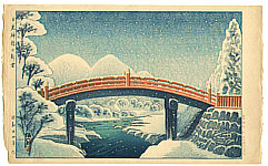 Gihachiro Okuyama 1907-1981 - Sacred Bridge at Nikko - artelino Art Auctions. Gihachiro Okuyama 1907-1981 - Sacred Bridge at Nikko
