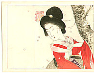 Kason Suzuki 1860-1919 - Beauty and Cherry Blossoms - artelino Art Auctions. Kason Suzuki 1860-1919 - Beauty and Cherry Blossoms