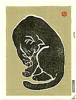Sadanobu IV Hasegawa born 1914 - Black Cat - artelino Art Auctions. Sadanobu IV Hasegawa born 1914 - Black Cat