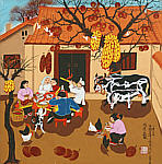 Wang Nailiang born 1963 - A Family of Theatergoers - artelino Art Auctions. Wang Nailiang born 1963 - A Family of Theatergoers