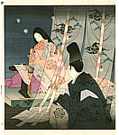 Yoshio Okada born 1934 - Fireflies - The Tale of Genji - artelino Art Auctions. Yoshio Okada born 1934 - Fireflies - The Tale of Genji