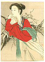 Hanko Kajita 1870-1917 - Chinese Lady in Red - artelino Art Auctions. Hanko Kajita 1870-1917 - Chinese Lady in Red