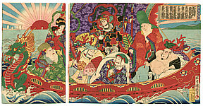 Hosai Baido 1848-1920 - Seven Lucky Gods - artelino Art Auctions. Hosai Baido 1848-1920 - Seven Lucky Gods