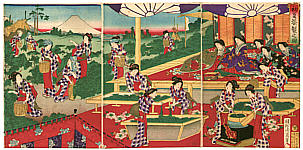 Chikanobu Toyohara 1838-1912 - Culturing Tea - artelino Art Auctions. Chikanobu Toyohara 1838-1912 - Culturing Tea