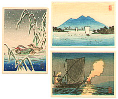 Hiroaki Takahashi 1871-1945 - Three Miniature Prints - artelino Art Auctions. Hiroaki Takahashi 1871-1945 - Three Miniature Prints