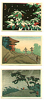 Hiroaki Takahashi 1871-1945 - Three Miniature Prints - artelino Art Auctions. Hiroaki Takahashi 1871-1945 - Three Miniature Prints