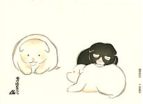 Houchu Nakamura ? - 1819 - Sleepy Puppies - artelino Art Auctions. Houchu Nakamura ? - 1819 - Sleepy Puppies