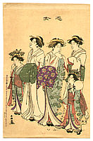 Shuncho Katsukawa active ca. 1780-1795 - Courtesans and Kamuro - artelino Art Auctions. Shuncho Katsukawa active ca. 1780-1795 - Courtesans and Kamuro