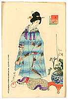 Chikanobu Toyohara 1838-1912 - Beauty and Bonsai - artelino Art Auctions. Chikanobu Toyohara 1838-1912 - Beauty and Bonsai