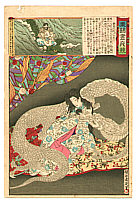 Chikanobu Toyohara 1838-1912 - Dragon Princess - Edo Embroidery Pictures - artelino Art Auctions. Chikanobu Toyohara 1838-1912 - Dragon Princess - Edo Embroidery Pictures