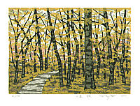 Fumio Fujita born 1933 - A Mountain Path in Autumn - artelino Art Auctions. Fumio Fujita born 1933 - A Mountain Path in Autumn