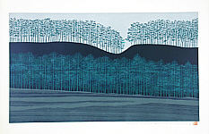 Tadashige Nishida born 1942 - Stretch of Trees (blue) - artelino Art Auctions. Tadashige Nishida born 1942 - Stretch of Trees (blue)