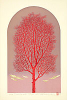 Tadashige Nishida born 1942 - One Tree (red) - artelino Art Auctions. Tadashige Nishida born 1942 - One Tree (red)