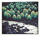 Shi Yi born 1939 - Green Mountains besides the Crystal River