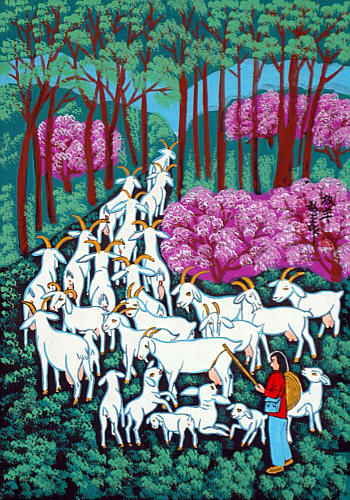 Cheng Minsheng born 1943 - Herding Goats - artelino Art Auctions. Cheng Minsheng born 1943 - Herding Goats