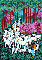 Cheng Minsheng born 1943 - Herding Goats