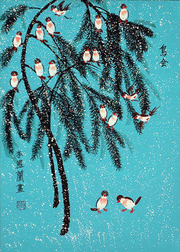 Li Fenglan born 1933 - Birds Together - artelino Art Auctions. Li Fenglan born 1933 - Birds Together