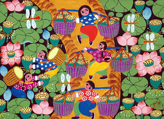 Li Chuanmin born 1970 - Lotus Girl - artelino Art Auctions. Li Chuanmin born 1970 - Lotus Girl