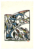 Sadao Watanabe 1913-1996 - Jesus and Birds - Story of the Bible - artelino Art Auctions. Sadao Watanabe 1913-1996 - Jesus and Birds - Story of the Bible