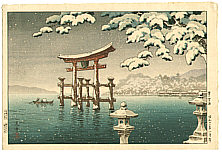 Koitsu Tsuchiya 1870-1949 - Miyajima in Snow - artelino Art Auctions. Koitsu Tsuchiya 1870-1949 - Miyajima in Snow